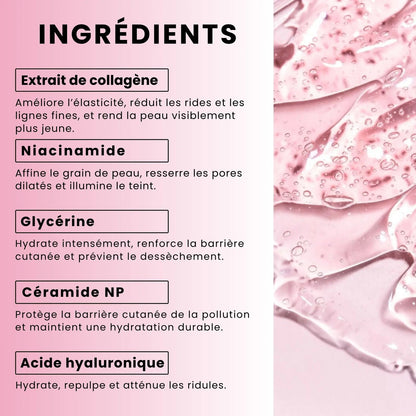 Masque hydratant et illuminant pour la peau au collagène