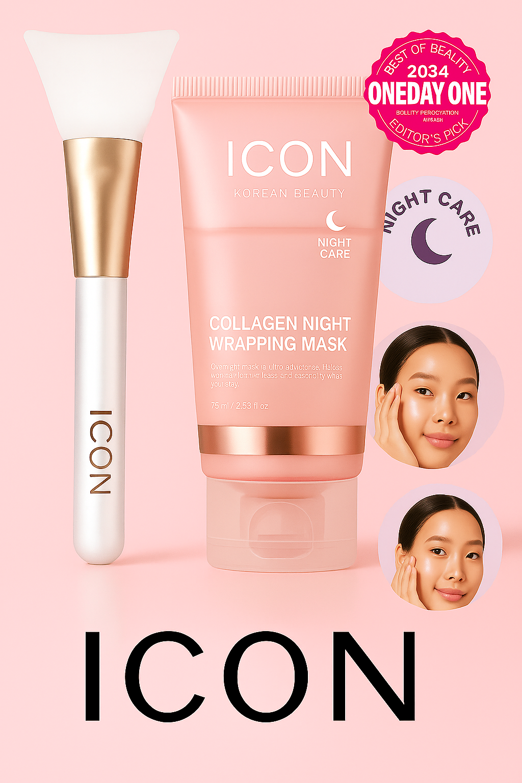 Masque hydratant et illuminant pour la peau au collagène