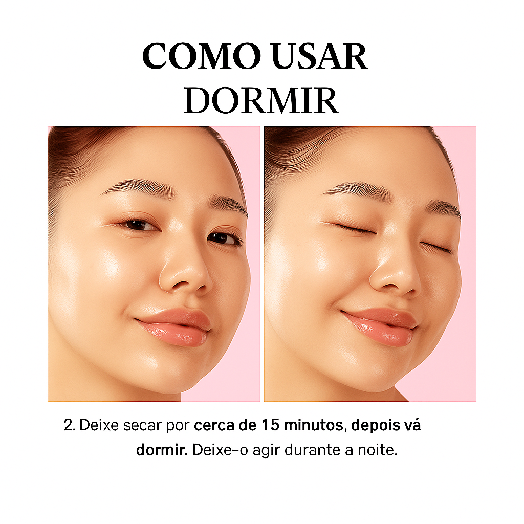 Máscara hidratante e iluminadora para a pele com colágeno ✨