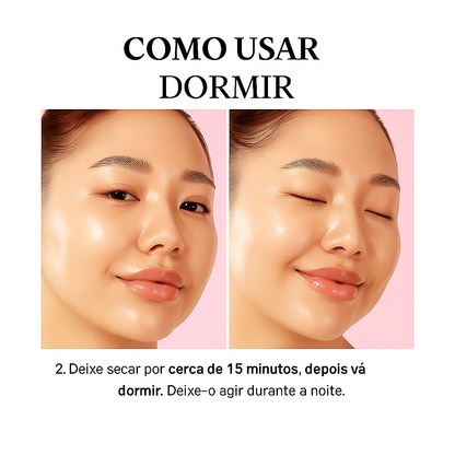 Máscara hidratante e iluminadora para a pele com colágeno ✨