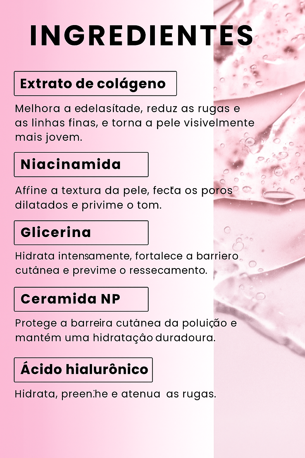 Máscara hidratante e iluminadora para a pele com colágeno ✨