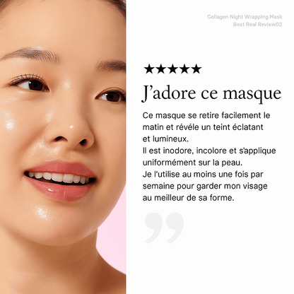 Masque hydratant et illuminant pour la peau au collagène